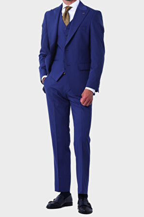 Modern ve Zarif Yelekli Erkek Takım Elbise - Slim Fit Dört Mevsim