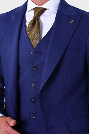 Modern ve Zarif Yelekli Erkek Takım Elbise - Slim Fit Dört Mevsim