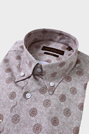 Nefes Alabilen Kumaşlı Yaka Düğmeli Erkek Gömlek-KAW4632S