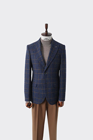 Modern Slim Fit Dar Kesim Yün Erkek Ceket