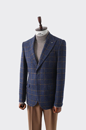 Modern Slim Fit Dar Kesim Yün Erkek Ceket