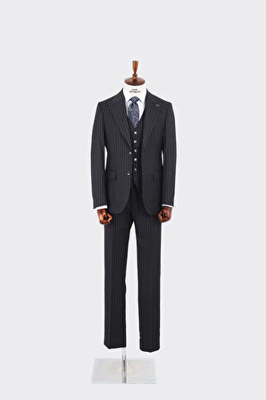 Dört Mevsim Kullanılabilir Slim Fit Yelekli Erkek Takım Elbise - Şık Tasarım