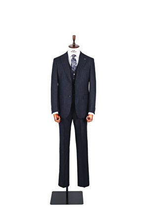 Şık ve Modern Yelekli Erkek Takım Elbise - Slim Fit Rahat