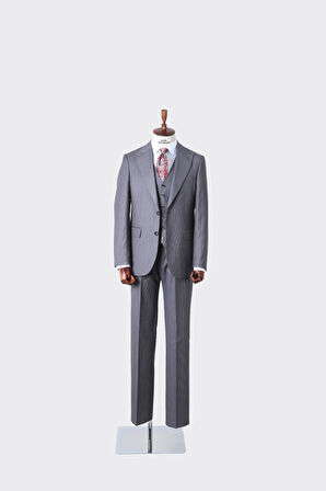 Slim Fit Yelekli Erkek Takım Elbise - Viskon Karışımlı Kumaş Şık ve Rahat
