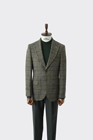 Modern Slim Fit Dar Kesim Yün Erkek Ceket