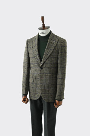 Modern Slim Fit Dar Kesim Yün Erkek Ceket
