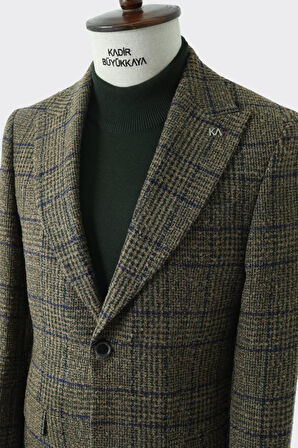Modern Slim Fit Dar Kesim Yün Erkek Ceket