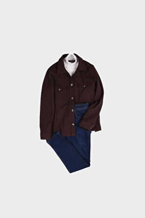 Modern Safari Tarzı Slim Fit Pamuklu Erkek Gömlek-GKV1911W