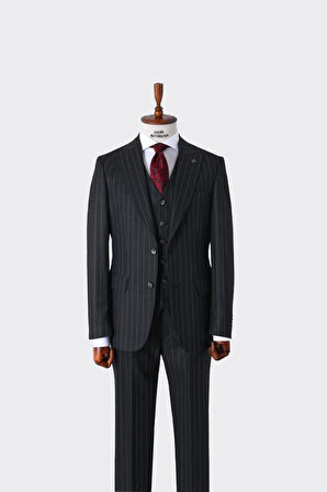 Slim Fit Kesim Yelekli Erkek Takım Elbise - Şık ve Rahat Tasarım