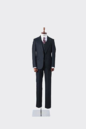 Viskon Karışımlı Slim Fit Yelekli Erkek Takım Elbise - Şık ve Rahat