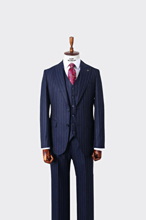 Slim Fit Kesim Yelekli Erkek Takım Elbise - Şık ve Rahat Tasarım