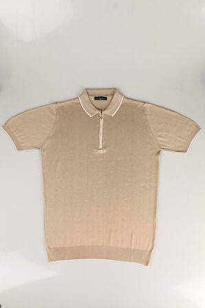 Fermuarlı Polo Yaka Kısa Kol Erkek T-Shirt