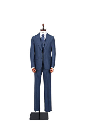 Şık ve Rahat Yelekli Erkek Takım Elbise - Slim Fit Viskon Karışımlı