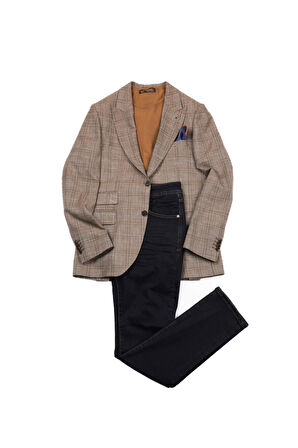 Slim Fit Kırlangıç Yaka Erkek Ceket-KAV5014S