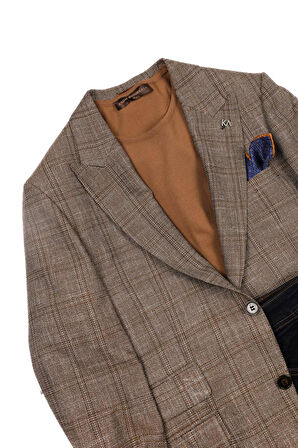 Slim Fit Kırlangıç Yaka Erkek Ceket-KAV5014S