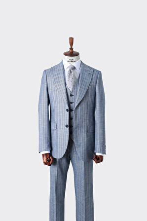 Şık ve Rahat Yelekli Erkek Takım Elbise - Slim Fit Dört Mevsim Kullanılabilir