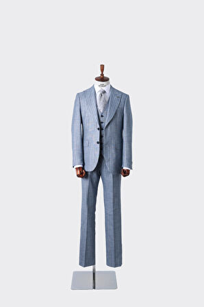 Şık ve Rahat Yelekli Erkek Takım Elbise - Slim Fit Dört Mevsim Kullanılabilir