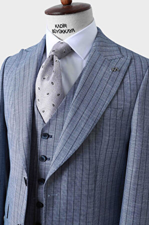 Şık ve Rahat Yelekli Erkek Takım Elbise - Slim Fit Dört Mevsim Kullanılabilir
