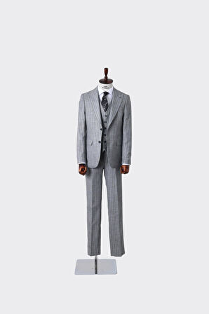 Şık ve Rahat Yelekli Erkek Takım Elbise - Slim Fit Dört Mevsim Kullanılabilir