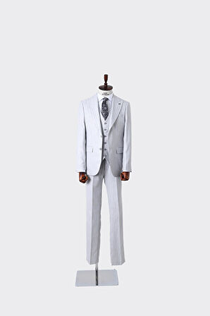 Şık ve Rahat Yelekli Erkek Takım Elbise - Slim Fit Dört Mevsim Kullanılabilir