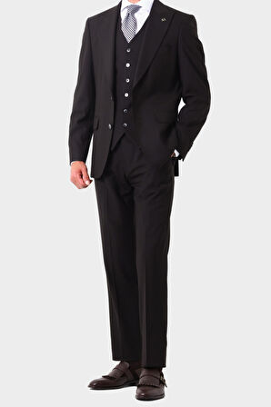 Dört Mevsim Kullanılabilir Yelekli Erkek Takım Elbise - Slim Fit Şık