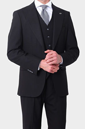 Dört Mevsim Kullanılabilir Yelekli Erkek Takım Elbise - Slim Fit Şık