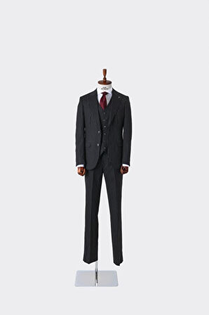 Slim Fit Yelekli Erkek Takım Elbise - Dört Mevsim Kullanılabilir Modern Kesim