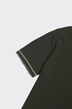 Fermuarlı Polo Yaka Kısa Kol Erkek T-Shirt