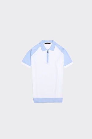 Fermuarlı Polo Yaka Kısa Kol Erkek T-Shirt
