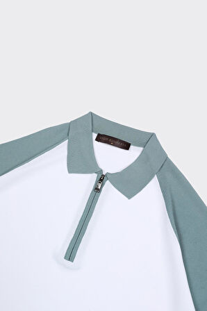 Fermuarlı Polo Yaka Kısa Kol Erkek T-Shirt