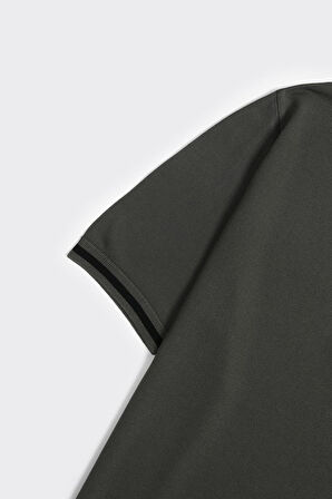 Fermuarlı Polo Yaka Kısa Kol Erkek T-Shirt