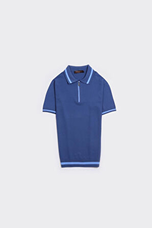 Fermuarlı Polo Yaka Kısa Kol Erkek T-Shirt