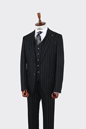 Şık ve Rahat Yelekli Erkek Takım Elbise - Slim Fit ve Viskon Karışımlı