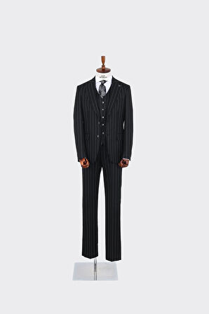 Şık ve Rahat Yelekli Erkek Takım Elbise - Slim Fit ve Viskon Karışımlı