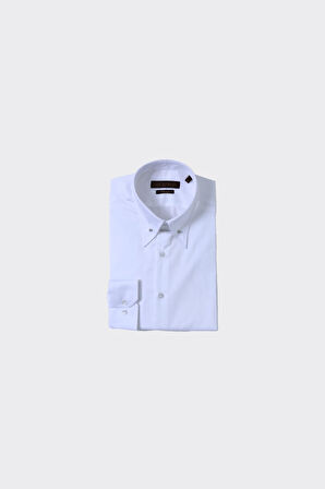 Slim Fit Dar Kesim Büyük İğneli Yaka Pamuklu Erkek Gömlek-KAW4405S