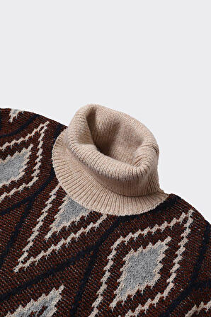 Pamuklu Tam Balıkçı Yaka Klasik Erkek Kazak