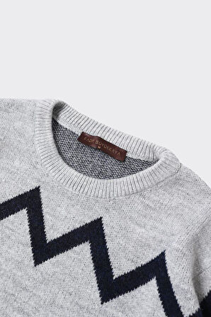 Erkek Pamuklu Klasik Bisiklet Yaka Kazak