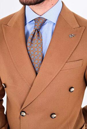 Modern Slim Fit Dar Kesim Kruvaze Erkek Viskon Ceket