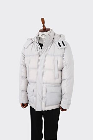 Modern Tasarım Kapüşonlu Erkek Polyester Kaban