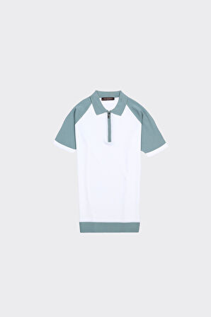 Fermuarlı Polo Yaka Kısa Kol Erkek T-Shirt