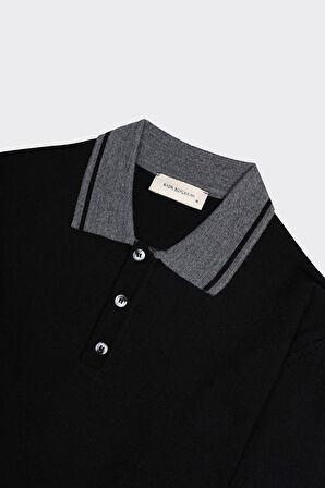Erkek Düğmeli Polo Yaka Triko-KAX6703W
