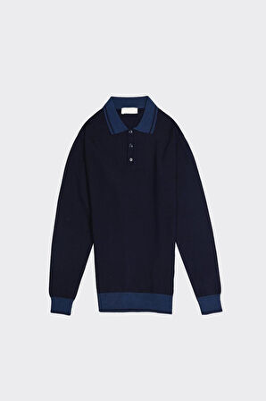 Erkek Düğmeli Polo Yaka Triko-KAX6703W