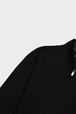 Erkek Fermuarlı Polo Yaka Triko-KAX6704W