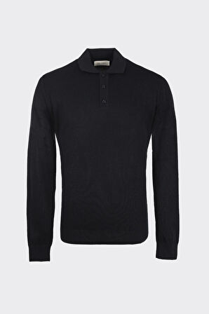 Erkek Düğmeli Polo Yaka Triko-KAX6706W