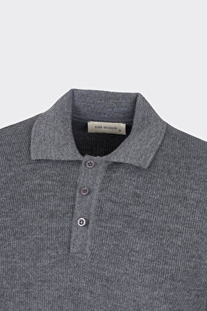 Erkek Düğmeli Polo Yaka Triko-KAX6706W