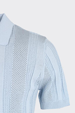 Düğmeli Polo Yaka Kısa Kol Erkek T-Shirt-KAB6015S