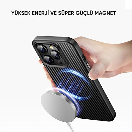 BİKAPAK MAGCARBON IPHONE 16 SİYAH KAPAK