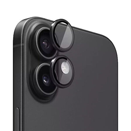 Bİ METAL RİNG IPHONE 16/16 PLUS SİYAH KAMERA KORUYUCU
