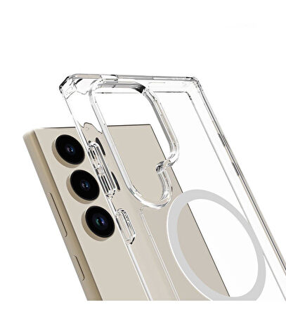 BİKAPAK MAGSAFE AIR SAMSUNG S25 ULTRA ŞEFFAF KAPAK