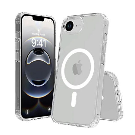 BİKAPAK MAGSAFE AIR IPHONE 16E ŞEFFAF KAPAK